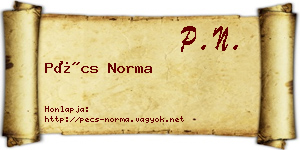 Pécs Norma névjegykártya